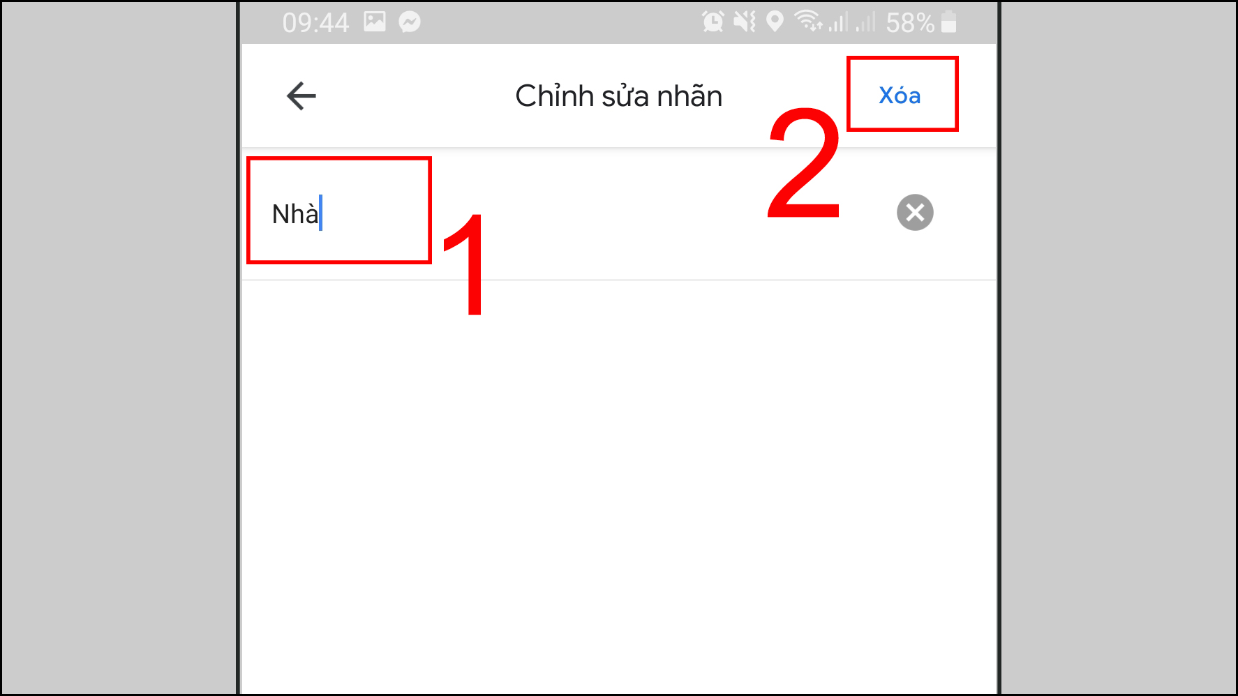 Sửa nội dung hoặc xóa nhãn dán